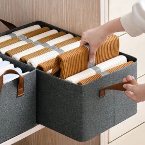 Foldable Closet Drawer Organizer with Compartments