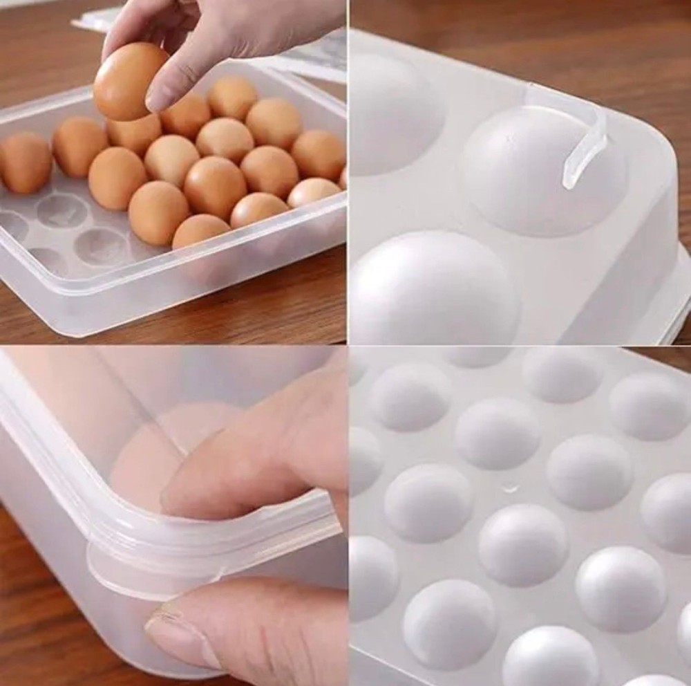 Plastic Egg Tray for Fridge with Lid