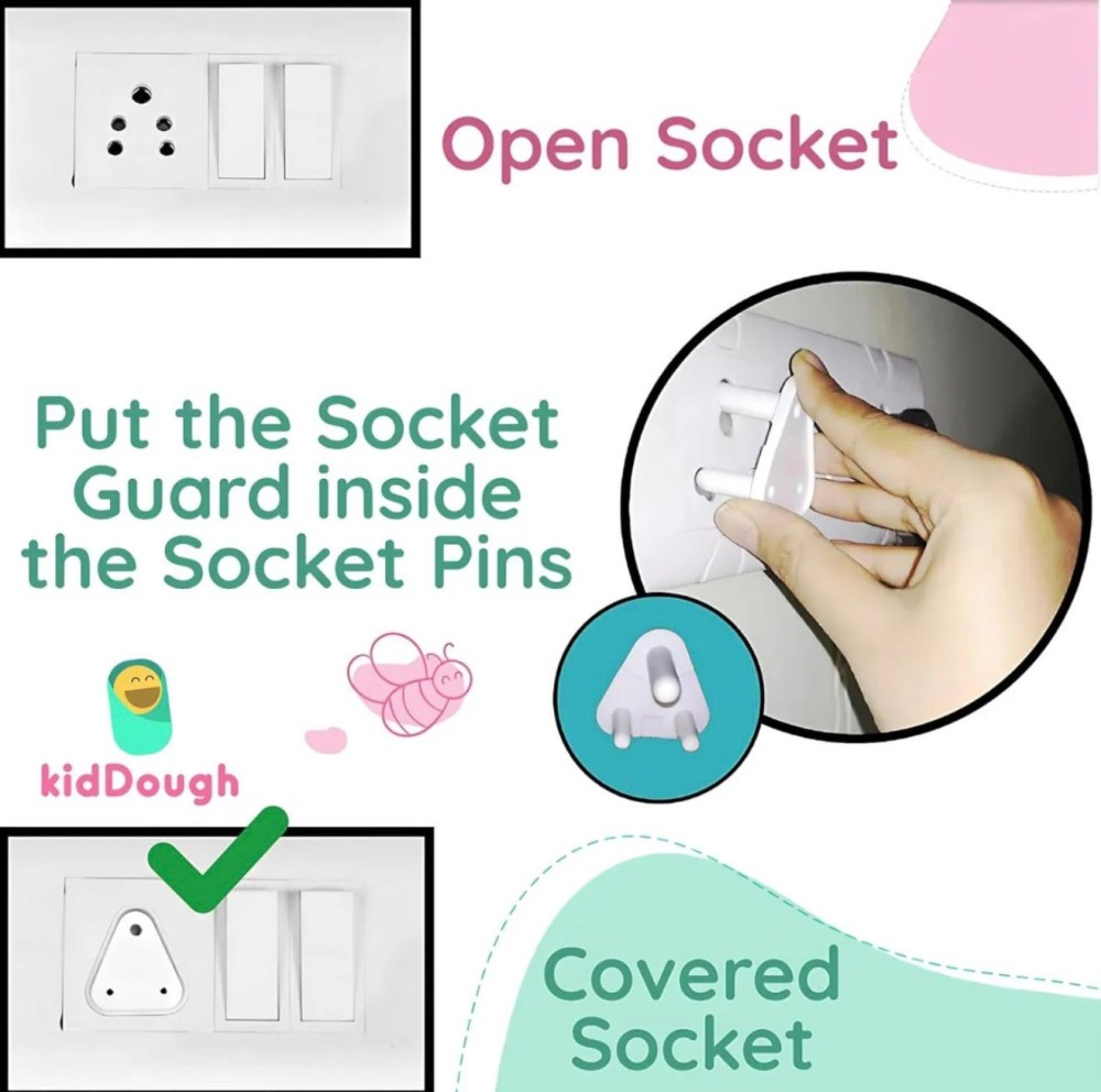 Baby Proofing Electrical Protector Socket Plug Cover Guards - Pack of 12pcs