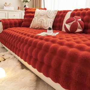 Rabbit Plush Popular Sofa Cushion 2025 New High-End Anti-Cat Scratch Cushion Blanket Leather Sofa Cover Cloth Towel