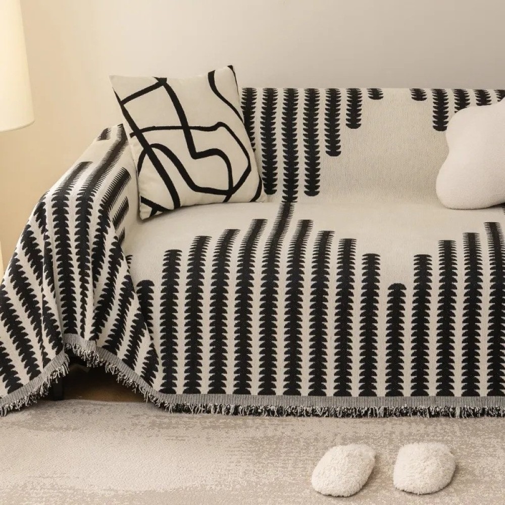 Ins-Style Sofa Cover, Sofa Towel, Full-Cover One-Piece Sofa Set, Fully Wrapped Sofa Cushion, Cat-Scratch Resistant, Simple Style