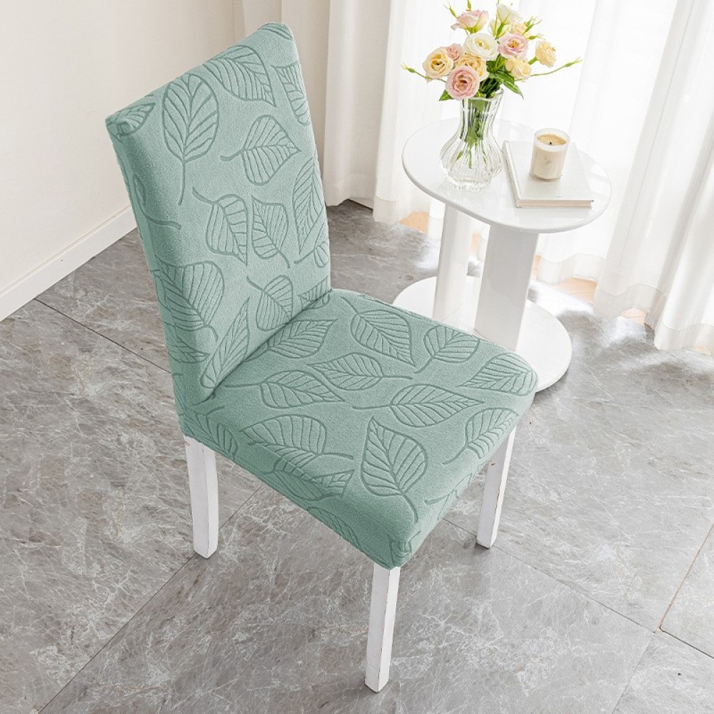 Thickened Straight Back Chair Cover, Non-Slip, Dust-Proof and Wear-Resistant Jacquard Dining Chair Cover, Household Elastic All-Inclusive Chair Cover