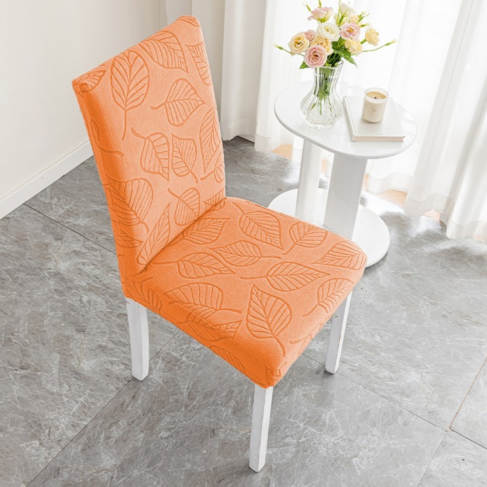 Thickened Straight Back Chair Cover, Non-Slip, Dust-Proof and Wear-Resistant Jacquard Dining Chair Cover, Household Elastic All-Inclusive Chair Cover