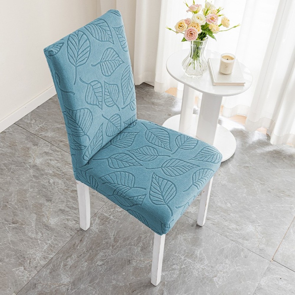 Thickened Straight Back Chair Cover, Non-Slip, Dust-Proof and Wear-Resistant Jacquard Dining Chair Cover, Household Elastic All-Inclusive Chair Cover
