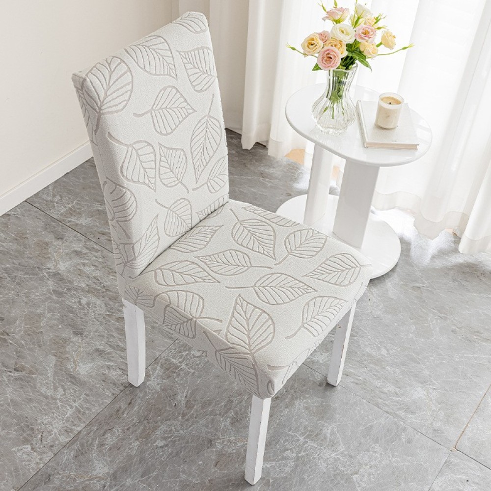 Thickened Straight Back Chair Cover, Non-Slip, Dust-Proof and Wear-Resistant Jacquard Dining Chair Cover, Household Elastic All-Inclusive Chair Cover